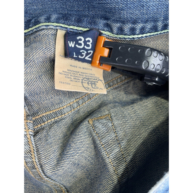 Men’s Abercrombie & Fitch 5 Pocket Straight Distressed Wash Denim Jeans 33x32