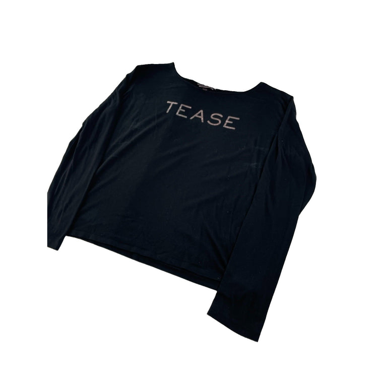 Womens Victorias Secret Black Off The Shoulder ‘Tease’ T Shirt Size Large