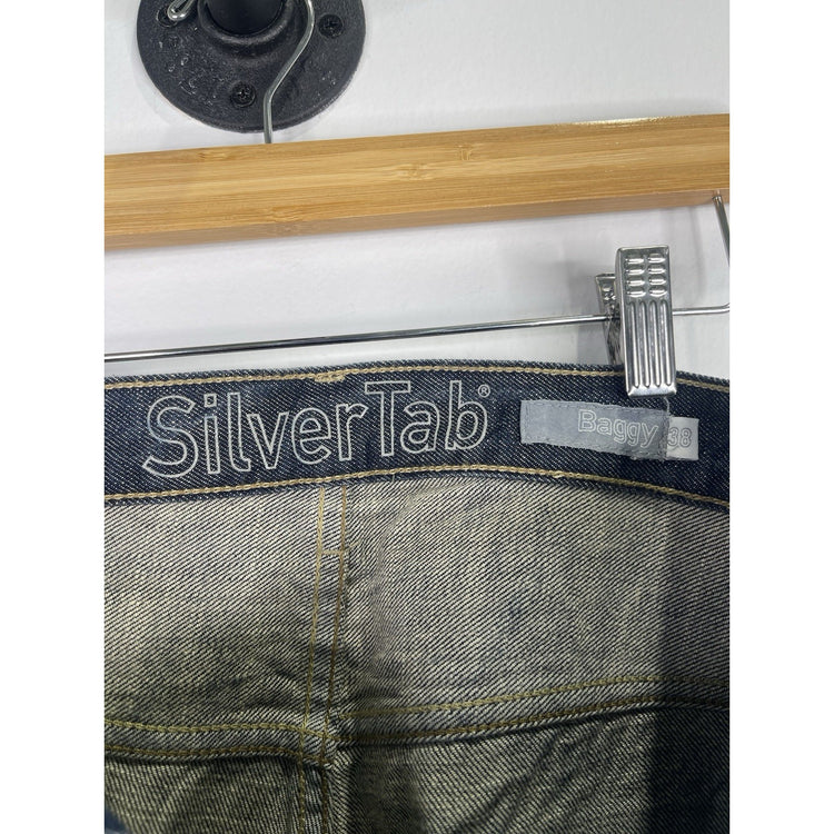 Levi's Silver Tab Mens Jeans Baggy 00's Blue Denim Wide Leg Medium Dark 38x30