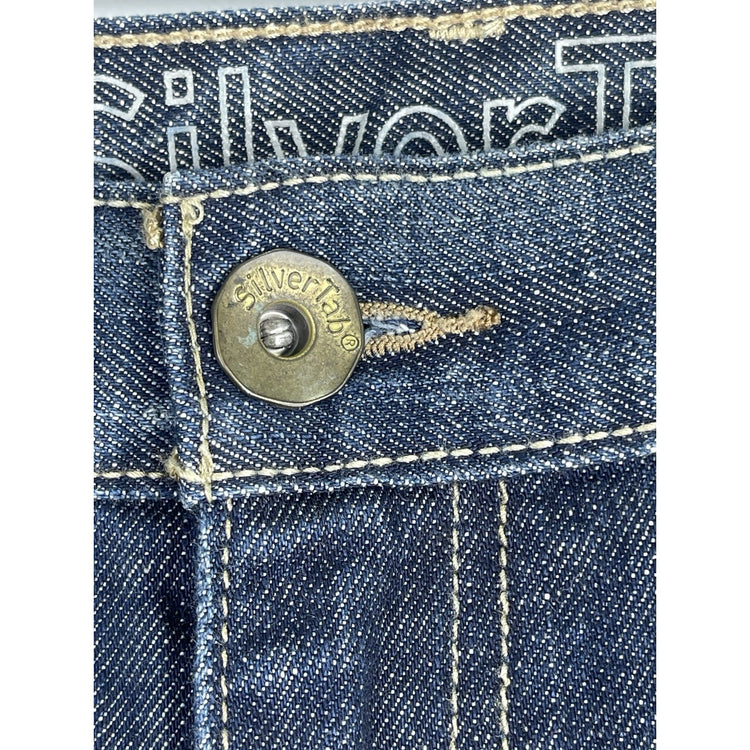 Levi's Silver Tab Mens Jeans Baggy 00's Blue Denim Wide Leg Medium Dark 38x30