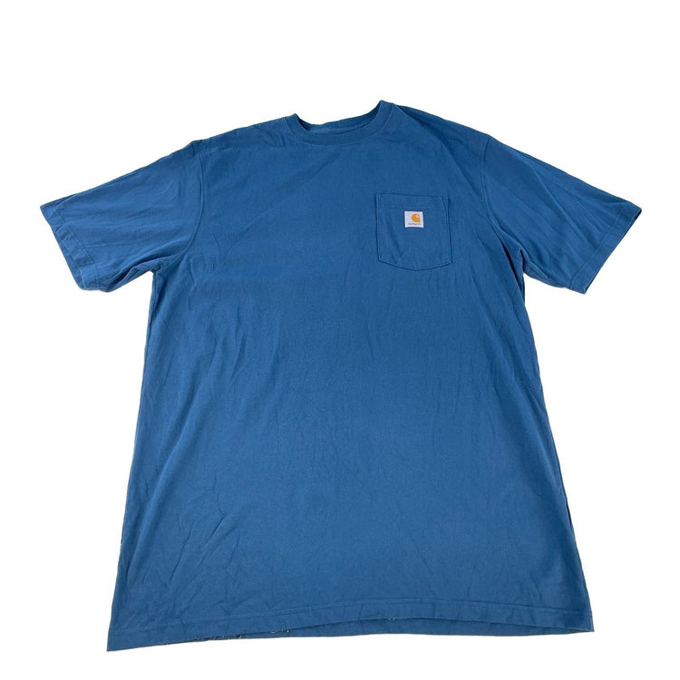 Mens Carhartt Blue Original Fit Short Sleeve Pocket T Shirt Size XL Tall