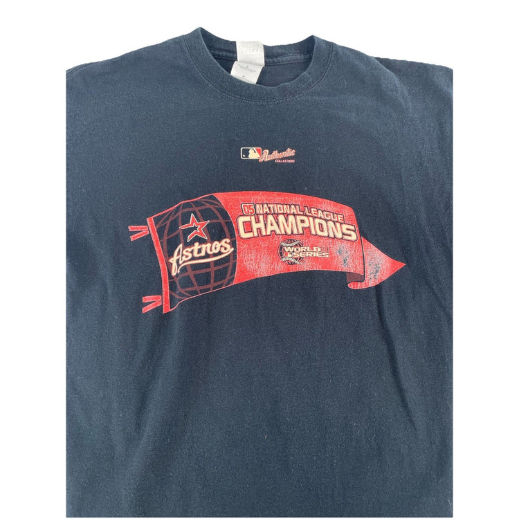 Mens Vintage Gildan Black 2005 Houston Astros T-Shirt Size M