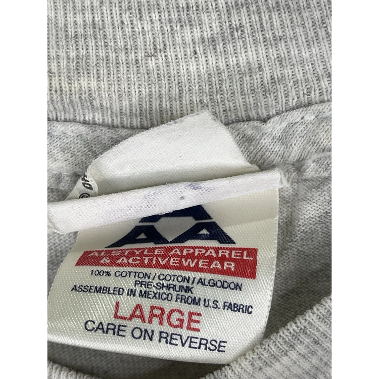 Men’s VTG 90s Dr. Seuss Grinch Cat In The Hat Green Eggs & Ham Gray T Shirt Sz L