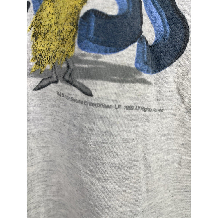 Men’s VTG 90s Dr. Seuss Grinch Cat In The Hat Green Eggs & Ham Gray T Shirt Sz L