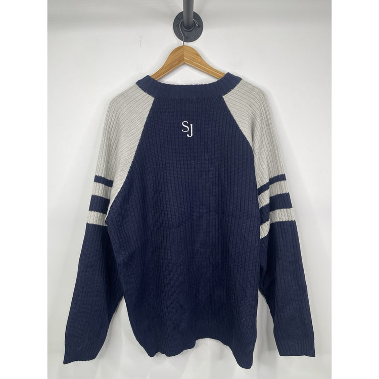 Men’s 90’s Vintage Sean John Size Large Pullover Sweater Blue/white