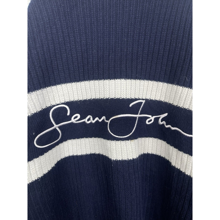 Men’s 90’s Vintage Sean John Size Large Pullover Sweater Blue/white