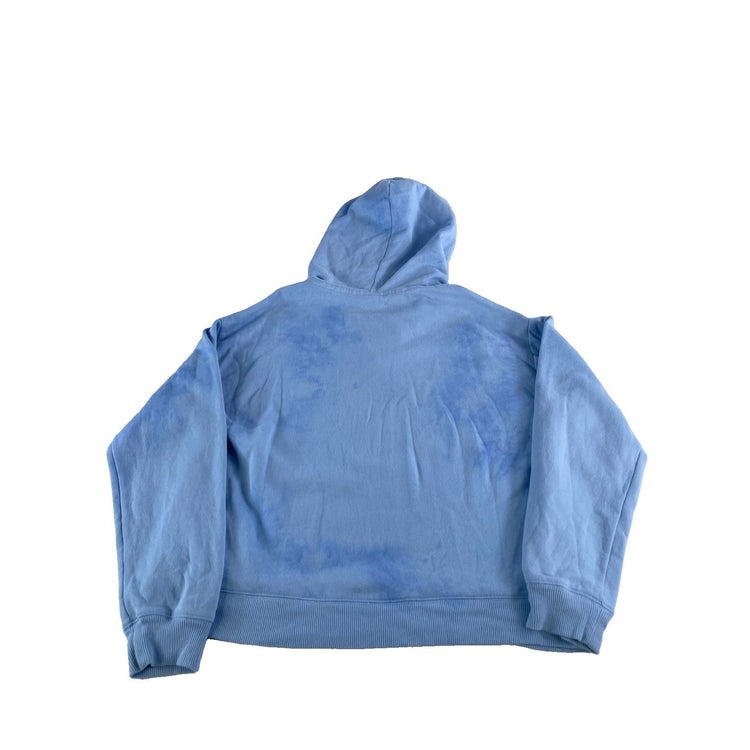 Womens Victoria's Secret PINK Lace-Up Neck Hoodie Baby Blue Size L