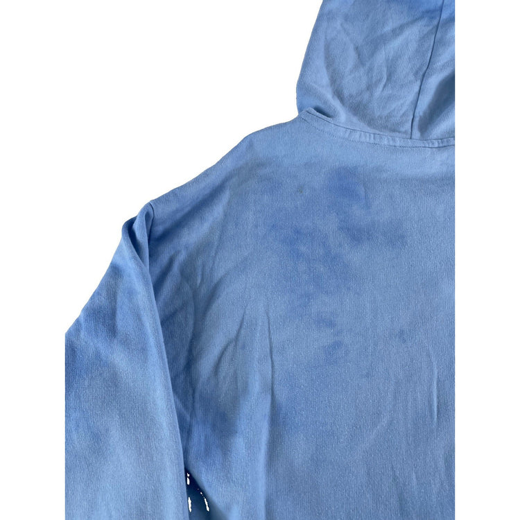 Womens Victoria's Secret PINK Lace-Up Neck Hoodie Baby Blue Size L
