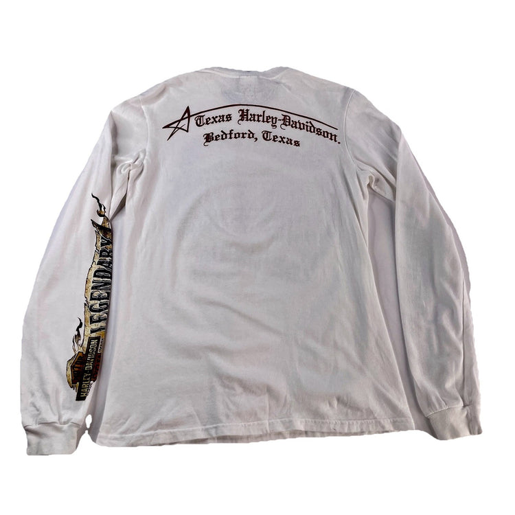 Mens Harley Davidson White Longsleeve Graphic Shirt Size S