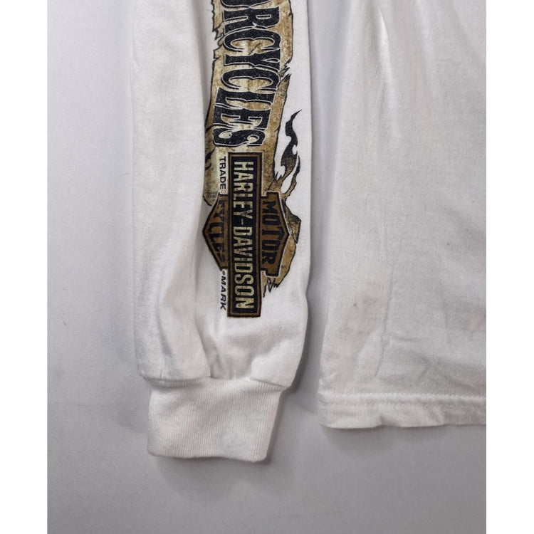 Mens Harley Davidson White Longsleeve Graphic Shirt Size S