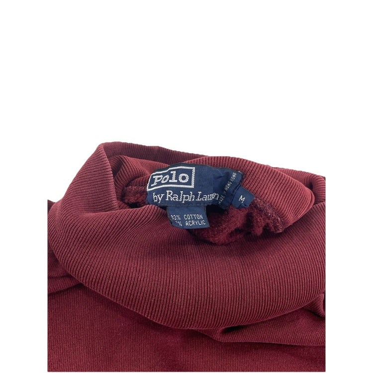 Mens Vintage Polo Ralph Lauren Red Sweatshirt Turtle Neck Size M