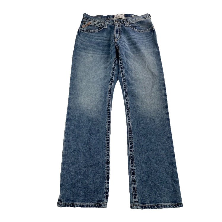 Mens Ariat M4 Relaxed Straight Leg Denim Medium Wash Blue Jeans Size 32x32