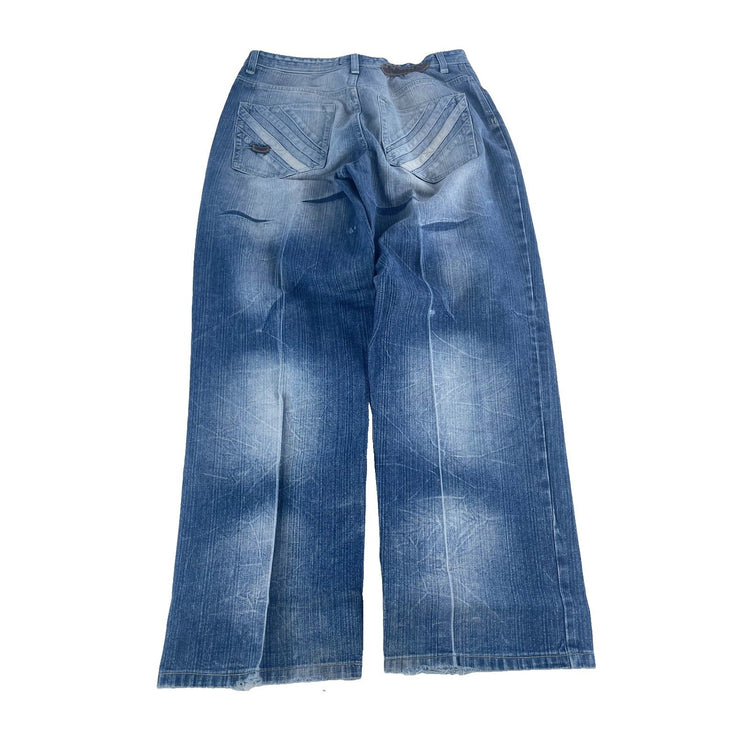 Mens Vintage Akademiks Faded Blue Denim Jeans Size 36