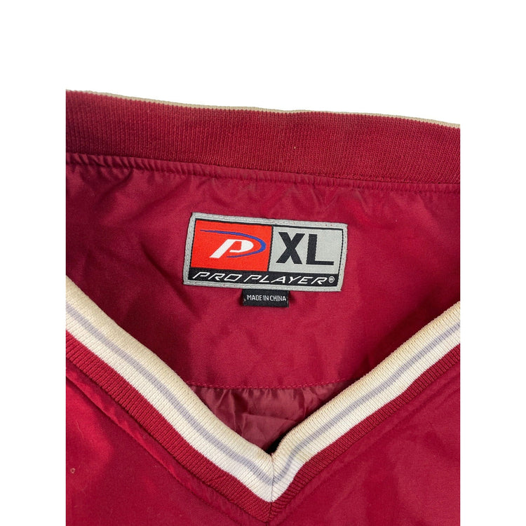 Mens Oklahoma Sooners V-Neck Pullover Windbreaker Jacket Red Size XL