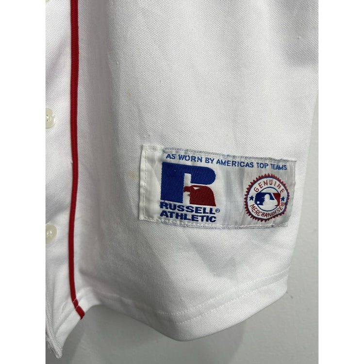 Youth Boston Red Sox Button Up Jersey Russel Athletics Sz 10/12