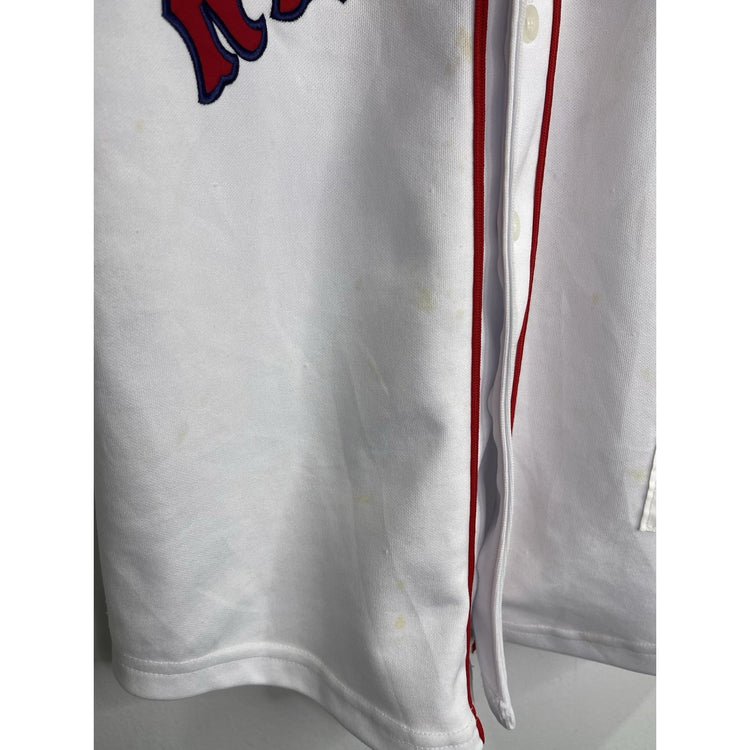 Youth Boston Red Sox Button Up Jersey Russel Athletics Sz 10/12