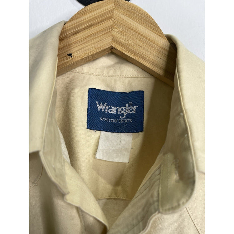 Men’s Vintage Wrangler Maroon Western Cowboy Pearl Snap Long Sleeve Shirt Sz L