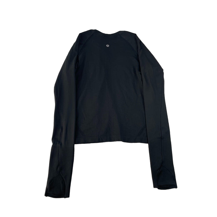 Womens Lululemon Solid Black Long Sleeve Stretch Shirt Size 8