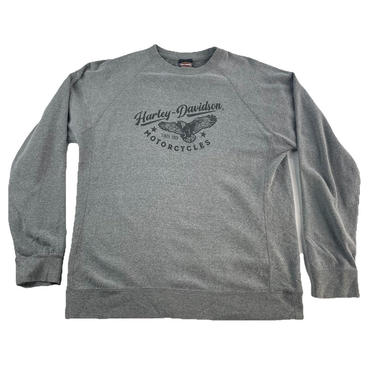 Mens Harley Davidson Gray Cotton Blend Pullover Sweatshirt