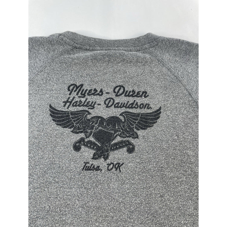 Mens Harley Davidson Gray Cotton Blend Pullover Sweatshirt