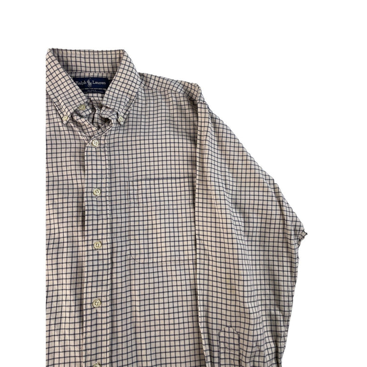 Mens Polo Ralph Lauren Black & White Blake Button Down Shirt Size Small