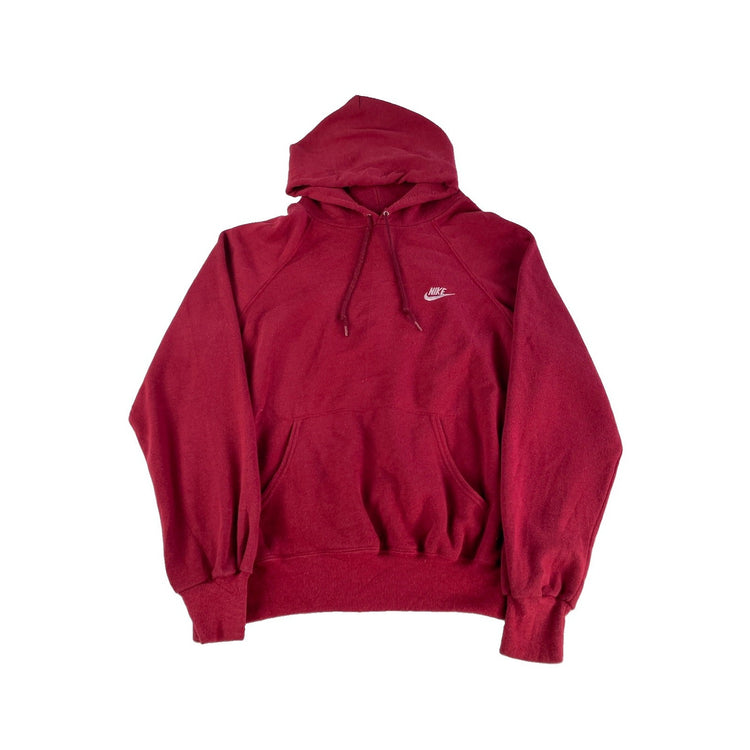 Men Vintage Nike Maroon Embroidered Swoosh Hoodie Size Large