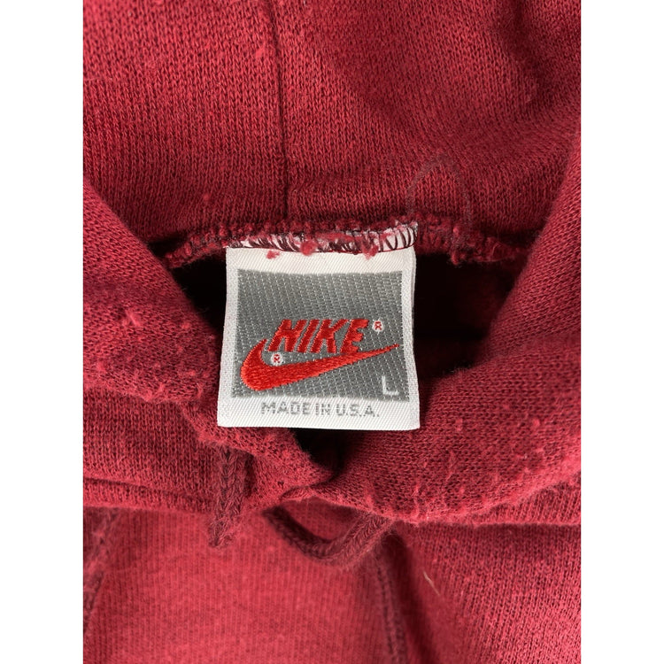 Men Vintage Nike Maroon Embroidered Swoosh Hoodie Size Large