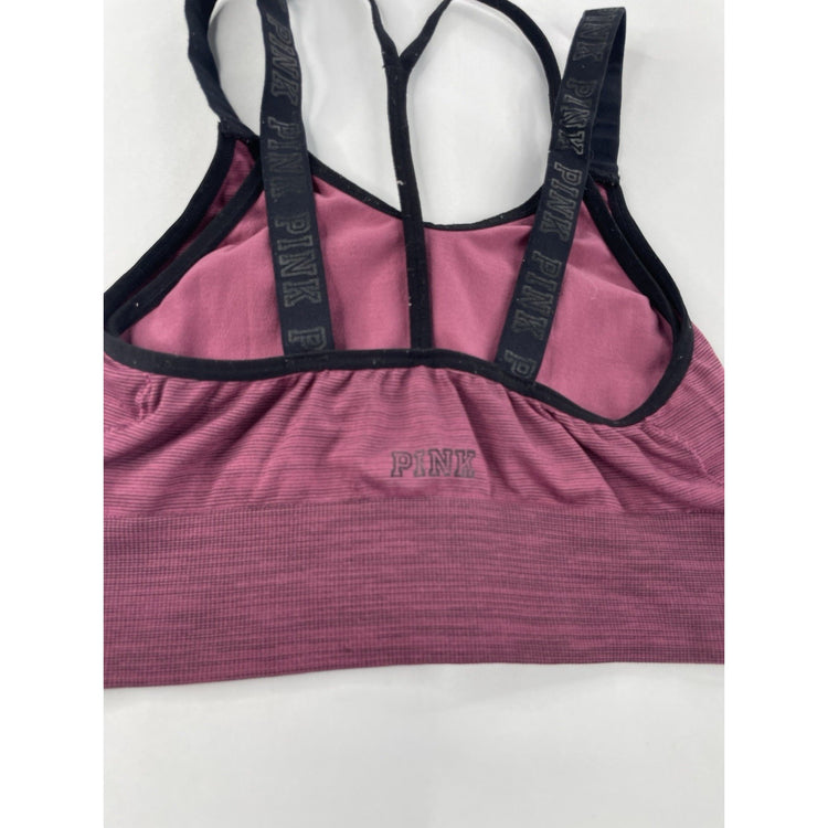 Womens Victoria Secret Striped Burgundy Bralette Size S