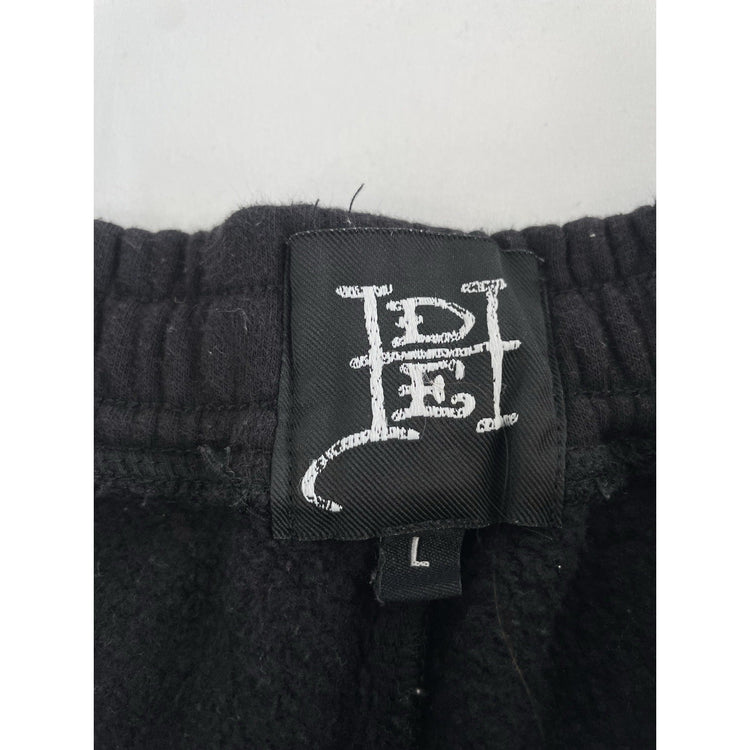 Mens Ed Hardy Black Swallows Fleece Graphic Sweat Shorts Size Large