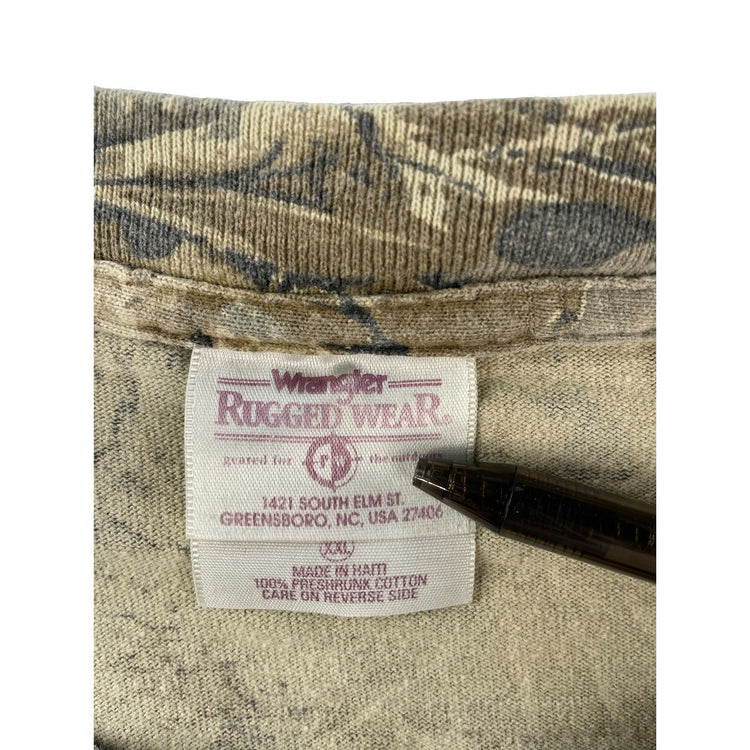 Mens Wrangler ‘Lazy R&B Ranch’ Camo Print T Shirt Size 2XL