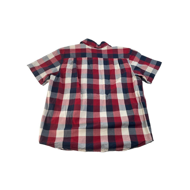 Men's Carhartt Red Navy Plaid Relaxed Fit Button Down Shirt Size XL