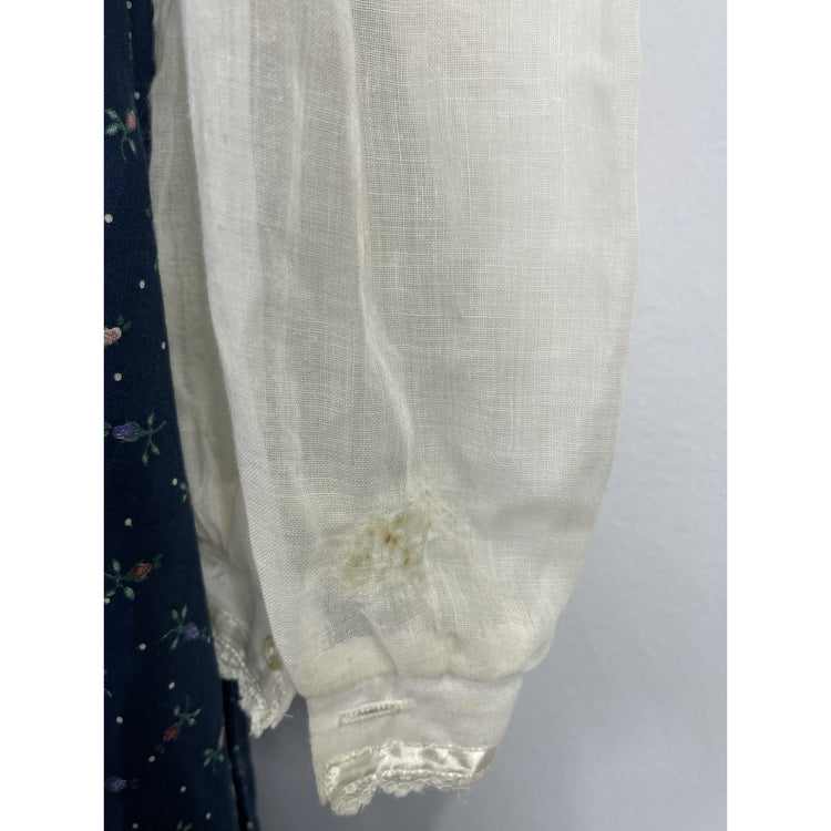 VNTG 1970s GUNNE SAX for Jessica McClintock Ditsy Floral Lace Up Maxi Dress 13