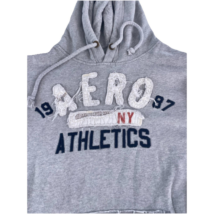 Men’s Aéropostale Gray "Aero Athletics" Hoodie Sweatshirt Size Medium