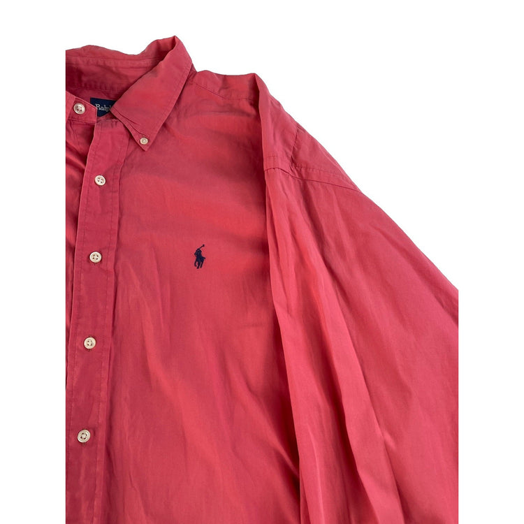 Men Vintage Ralph Lauren Blake Button Down Shirt Pink Size XL