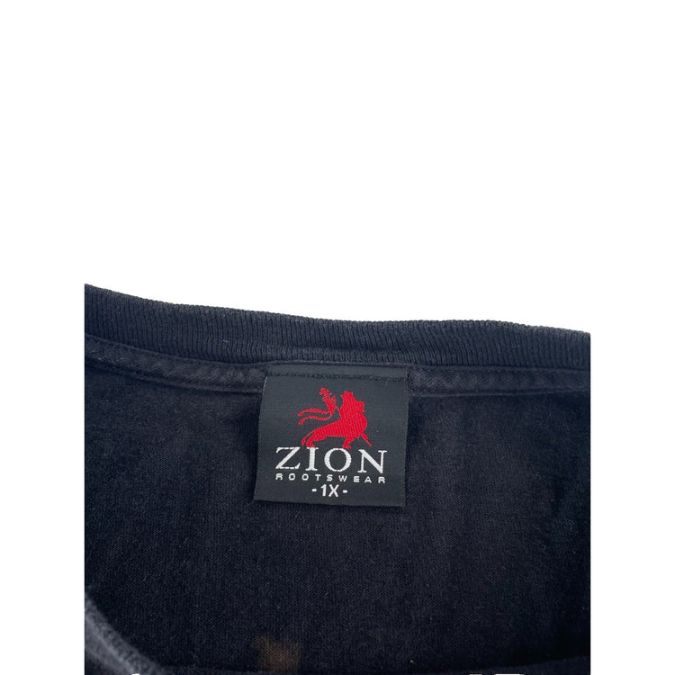 Mens Vintage Zion Rootswear Black Bob Marley T Graphic T Shirt Size XL