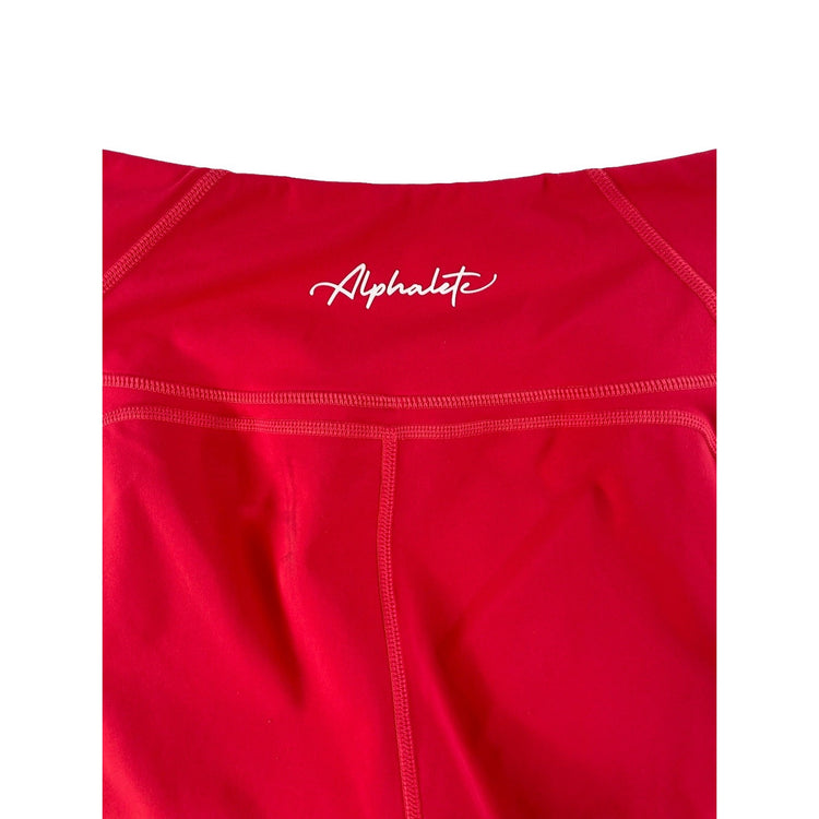 Womens Alphalete Red Workout Biker Shorts Size Large