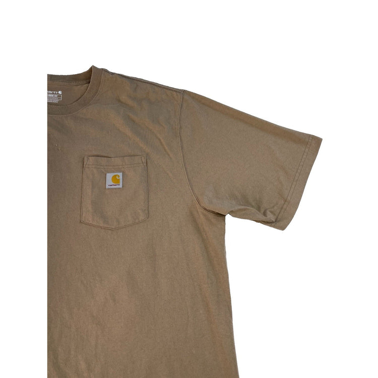 Mens Carhartt Beige Loose Fit Short Sleeve T Shirt Size 2XL