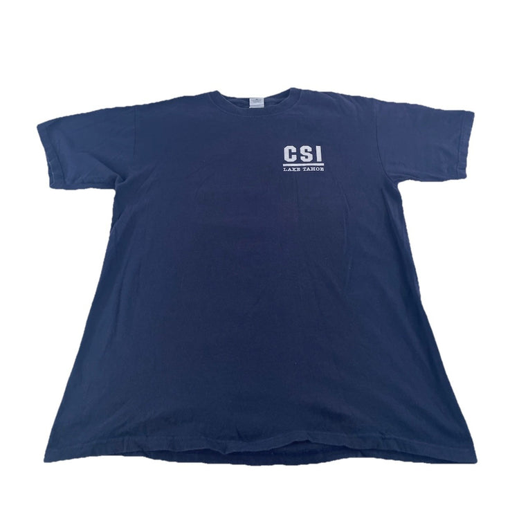 Mens Anvil CSI Crime Scene Investigator Lake Tahoe Souvenir T-Shirt Size L