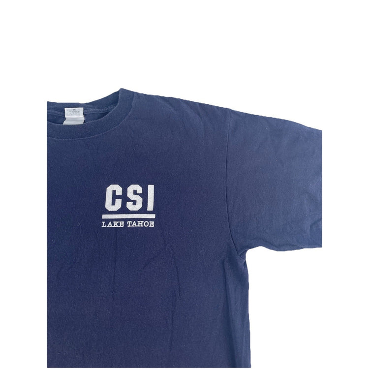 Mens Anvil CSI Crime Scene Investigator Lake Tahoe Souvenir T-Shirt Size L