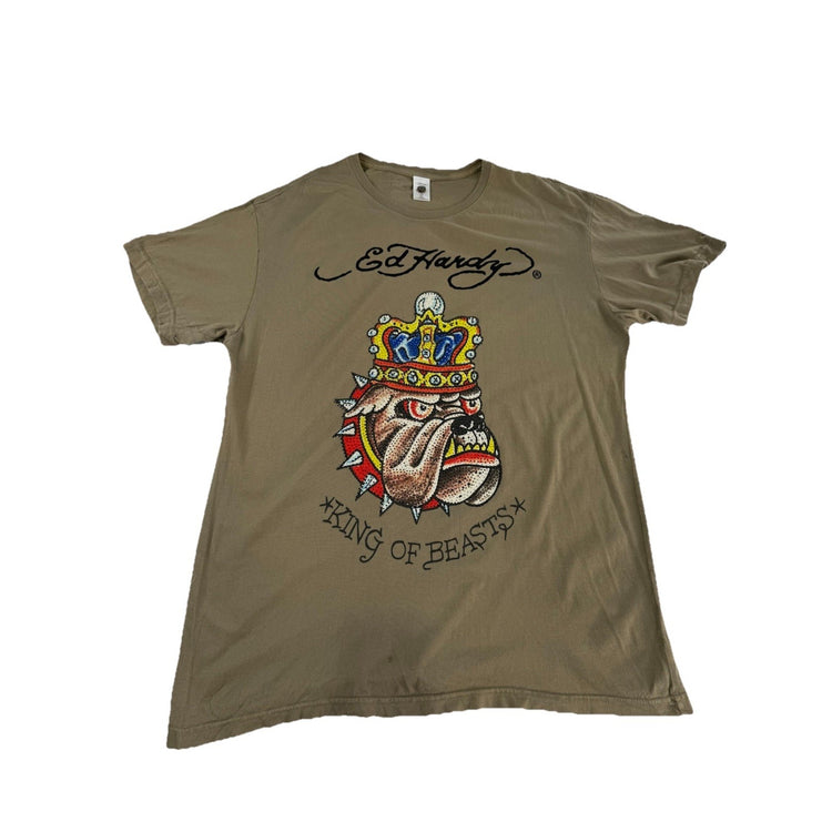 Mens XL Vintage Ed Hardy By Christian Audigier Bulldog T-Shirt XL