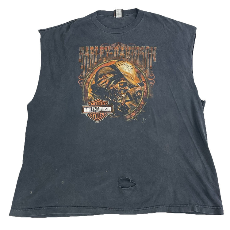 Mens Harley Davidson. Dark Gray Graphic Sleeveless Shirt Size 2Xl
