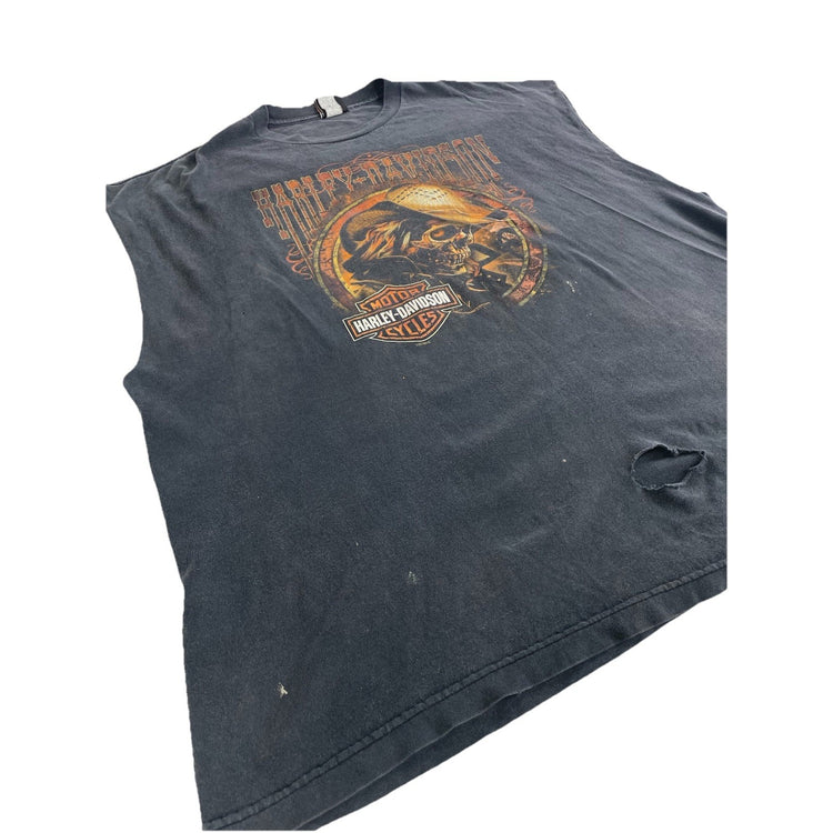Mens Harley Davidson. Dark Gray Graphic Sleeveless Shirt Size 2Xl