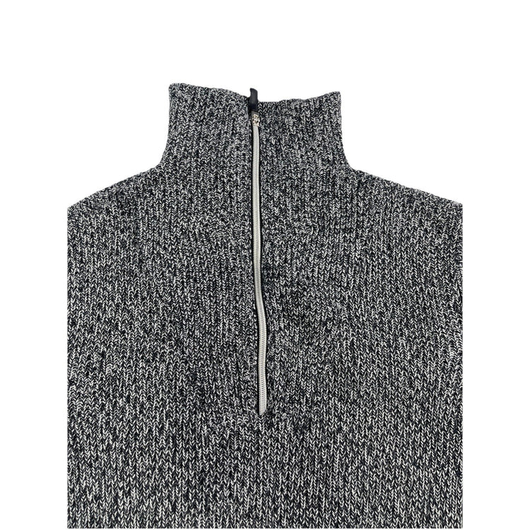 Womens Lauren Ralph Lauren Size Large Grey & Black Quarter Zip Sweater