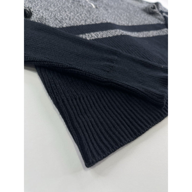 Womens Lauren Ralph Lauren Size Large Grey & Black Quarter Zip Sweater