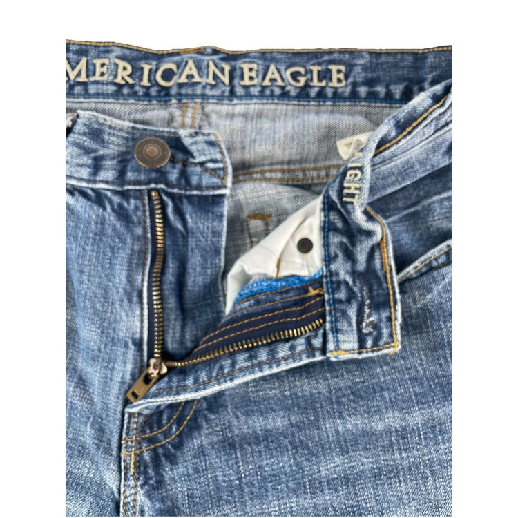 Mens American Eagle Regular Straight Denim Blue Jeans Size 28x28