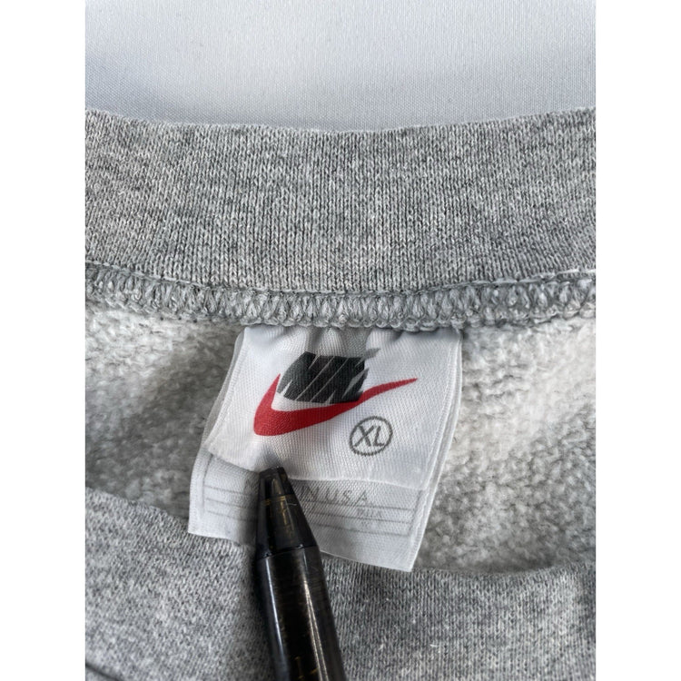 Mens Vintage Nike Athletics Gray Knitted Logo Crewneck Sweatshirt Size Xl