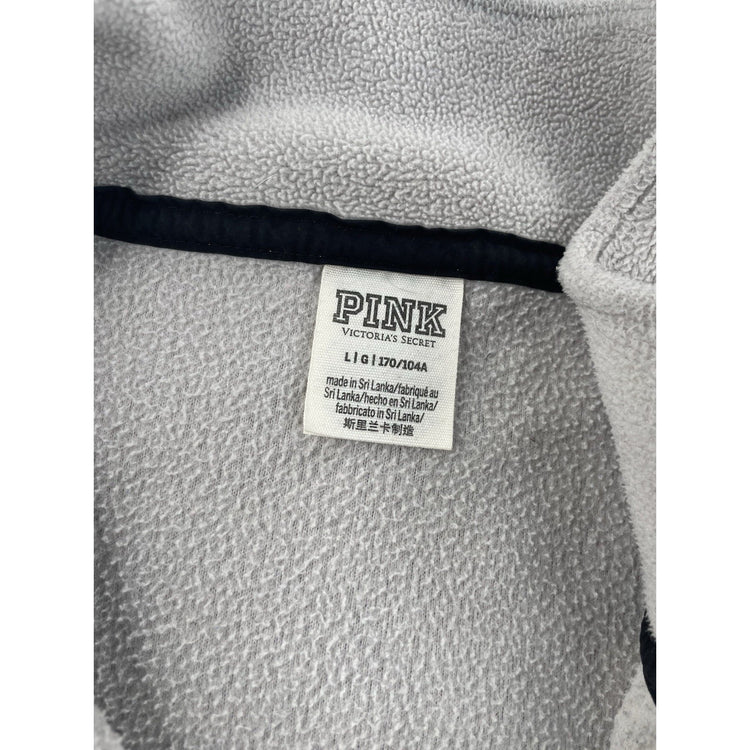 Womens Victoria’s Secret PINK Grey Fleece Zip Up Jacket size Large