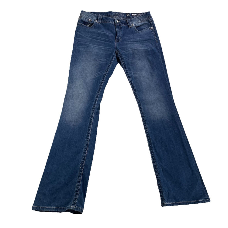 Womens Vintage Miss Me Bootcut Blue Jeans Size 32