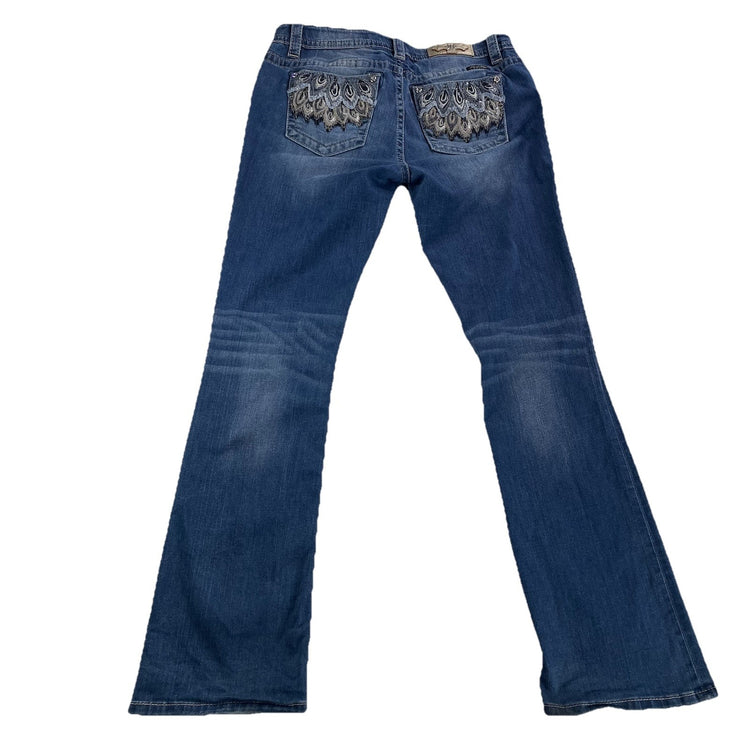 Womens Vintage Miss Me Bootcut Blue Jeans Size 32