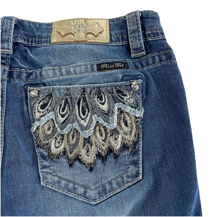Womens Vintage Miss Me Bootcut Blue Jeans Size 32